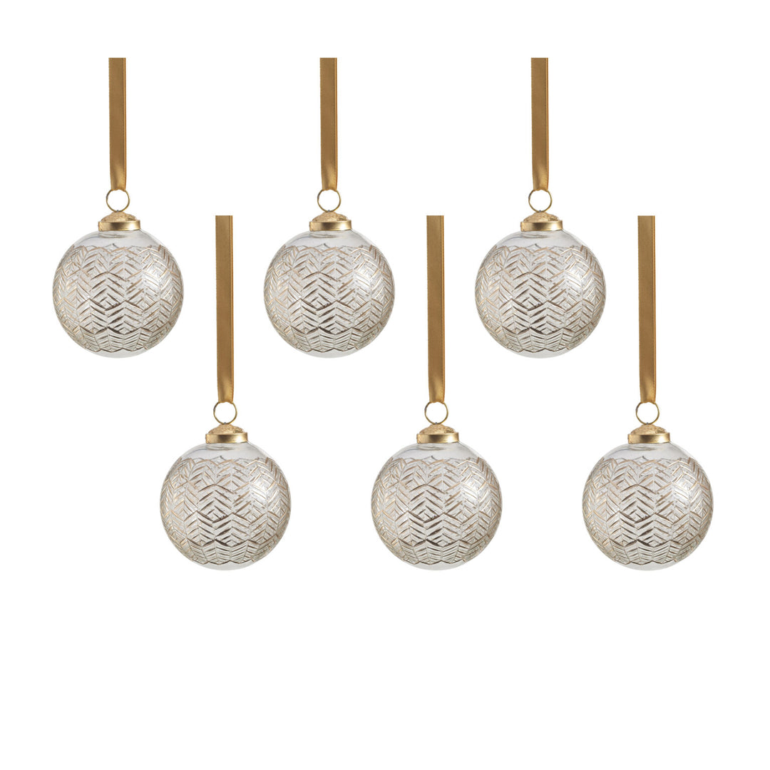 Golden Echoes Pattern Glass Ornament 3"