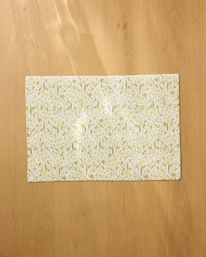 Yellow Floral Placemats, Set of 4