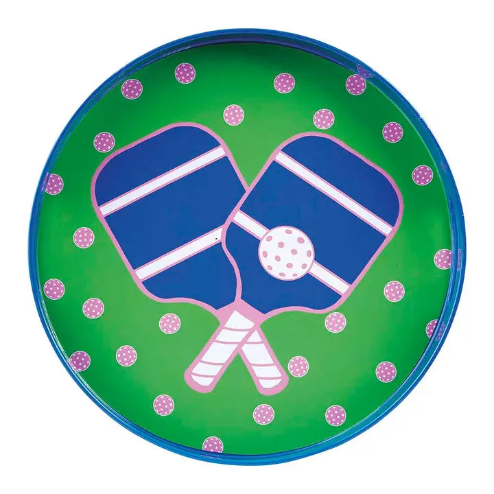 Pickleball Green 15" Round Tray