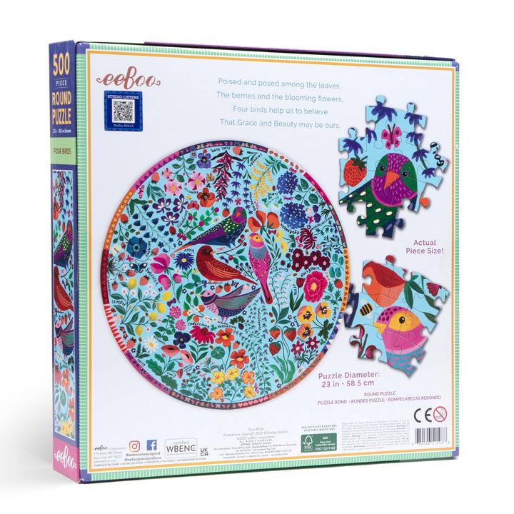 Four Birds Round Puzzle, 500 Pieces