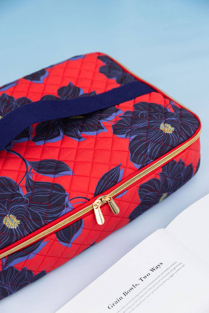 Magnolia Shadows Red Casserole Carrier