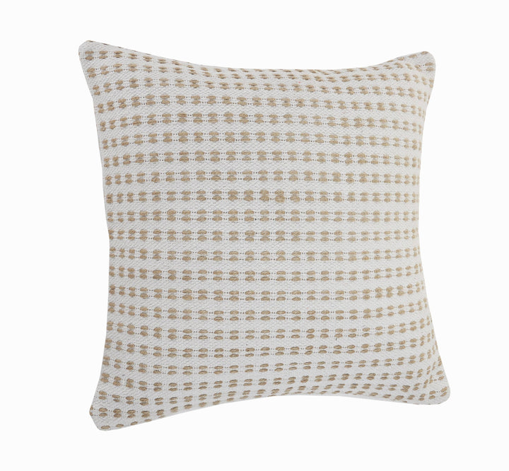 Ivory and Jute Interwoven Pillow, 20" x 20"