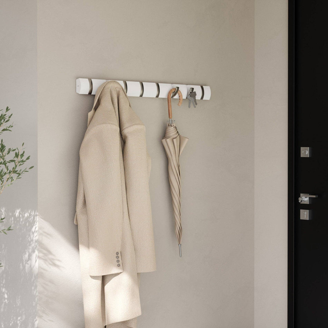 Natural & Nickel Flip 8 Wall Hook