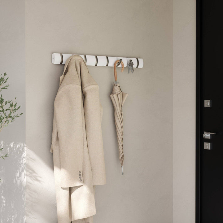 Natural & Nickel Flip 8 Wall Hook