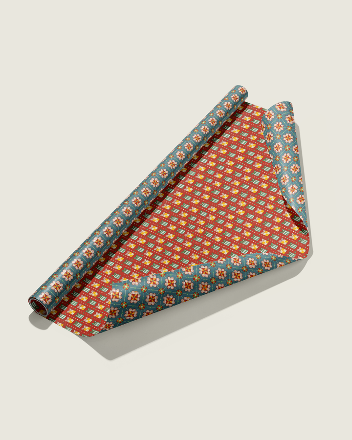 Holiday Fête Double Sided Gift Wrap Sheets | Roll Of 3 Sheets