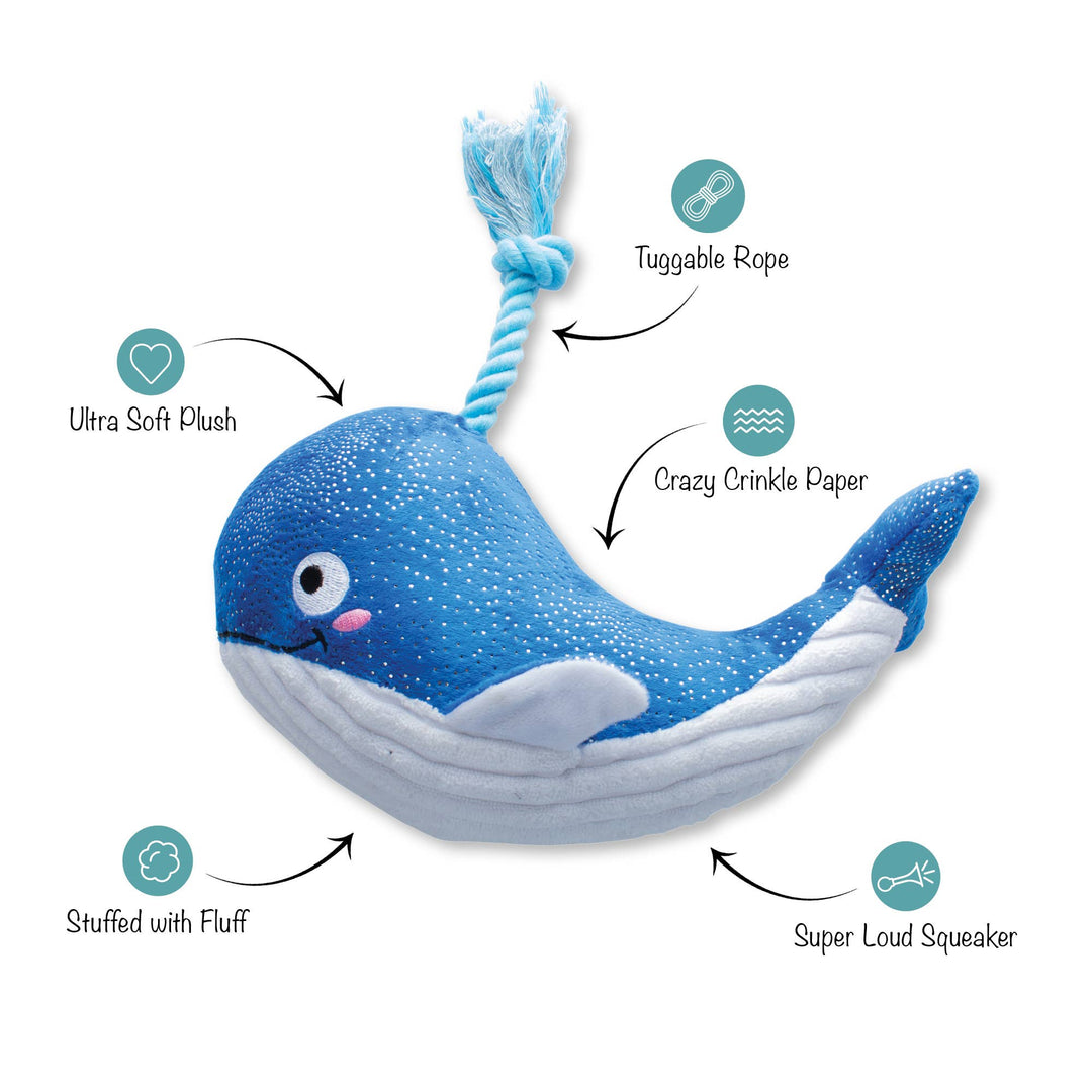 Whale Hello There Plush Dog Toy
