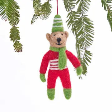 Felt Holiday Bear Ornament