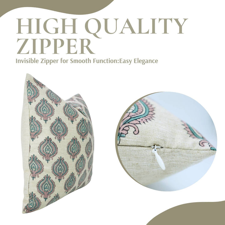 Bold Style Block Print Linen Blend Pillow, 20" x 20"