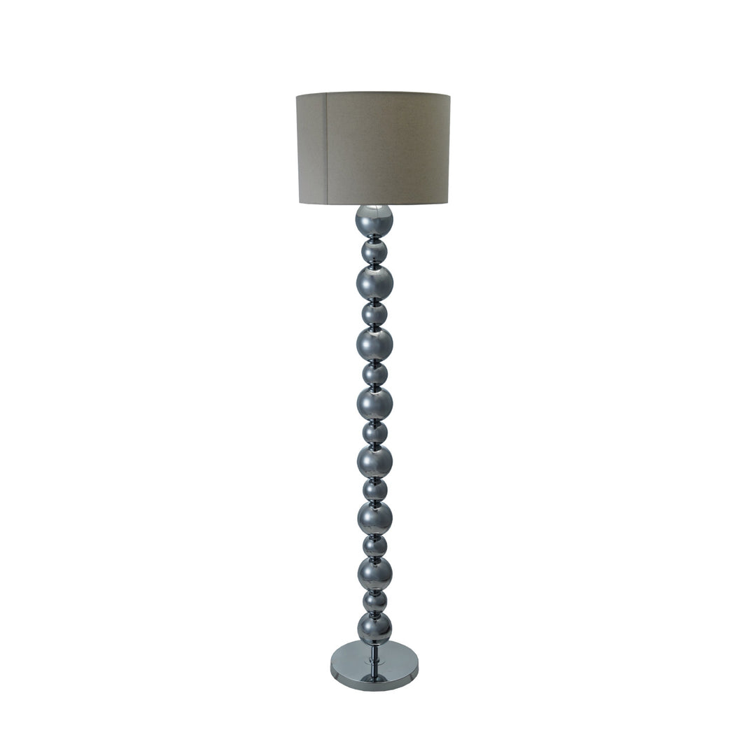 Metal Stacked Ball Floor Lamp with Linen Shade & Inline Switch, KD