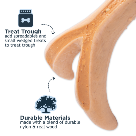 Antler Chew Dog Toy, Bacon Flavored