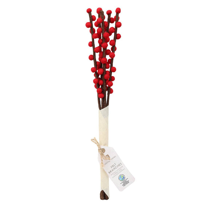 Twilight Red Felt Branches, Pack Of 5