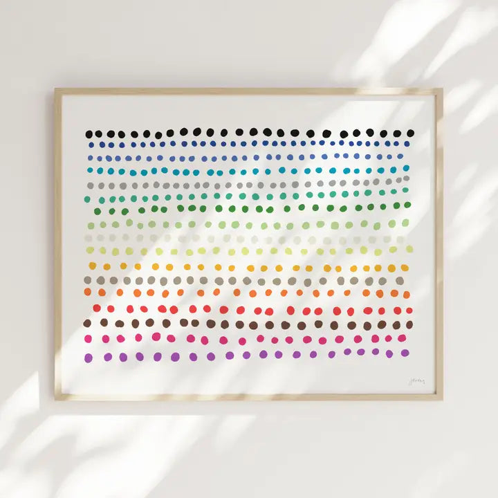 Rainbow Dots Framed Art Print, 8" x 10"