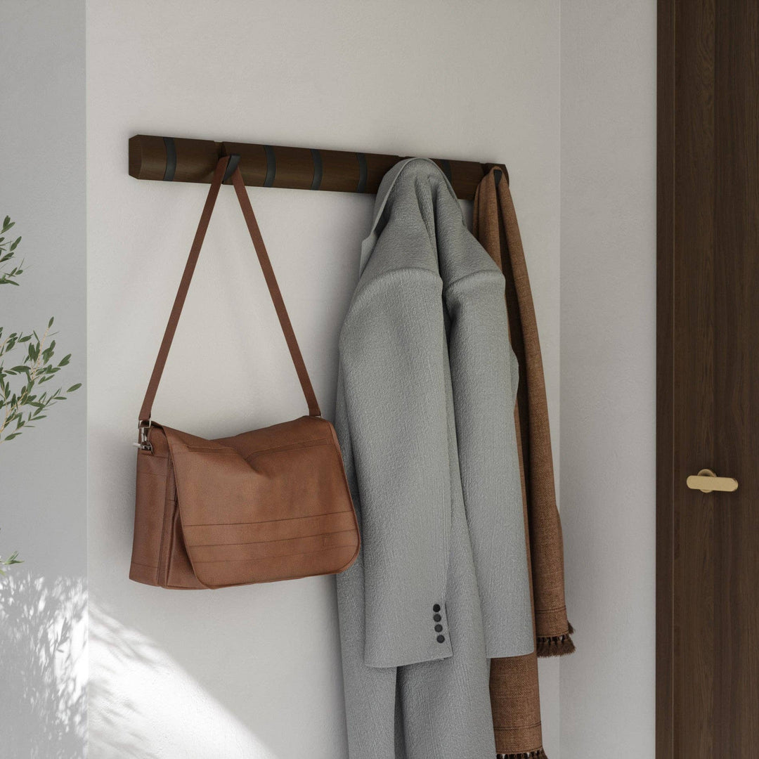 Natural & Nickel Flip 8 Wall Hook