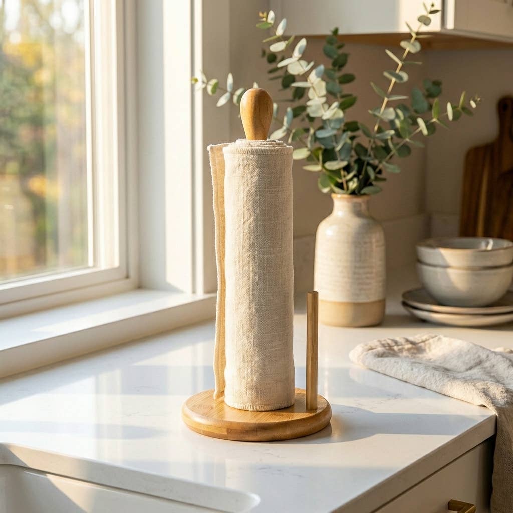 Bamboo Paper Towel Holder