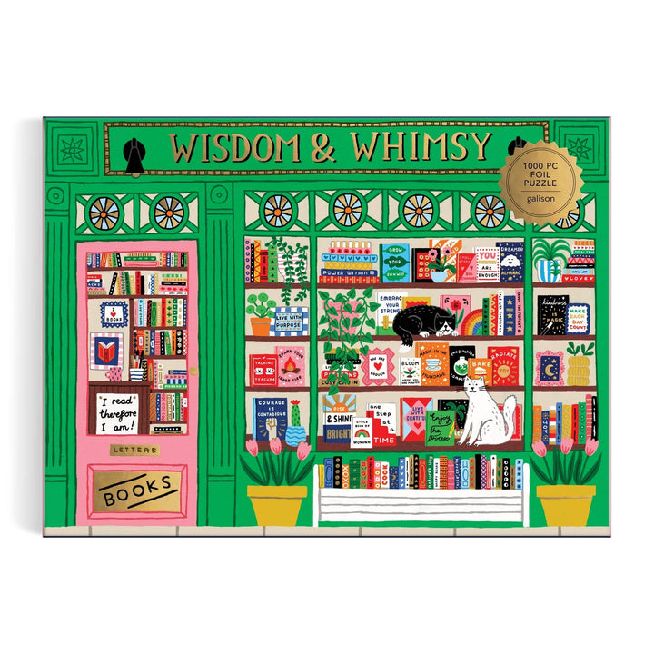Wisdom & Whimsy Bookshop Foil Puzzle, 1000 Piece
