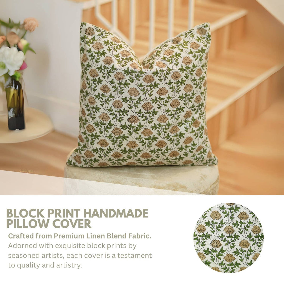Bold Block Design Linen Blend Pillow, 20" x 20"