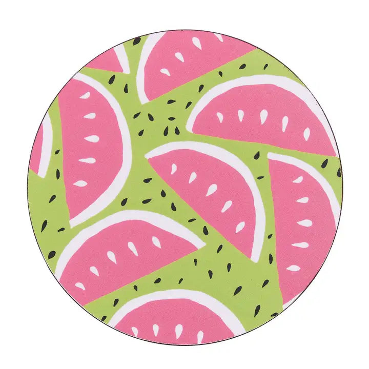 Watermelon Party Round Coasters, Set Of 4