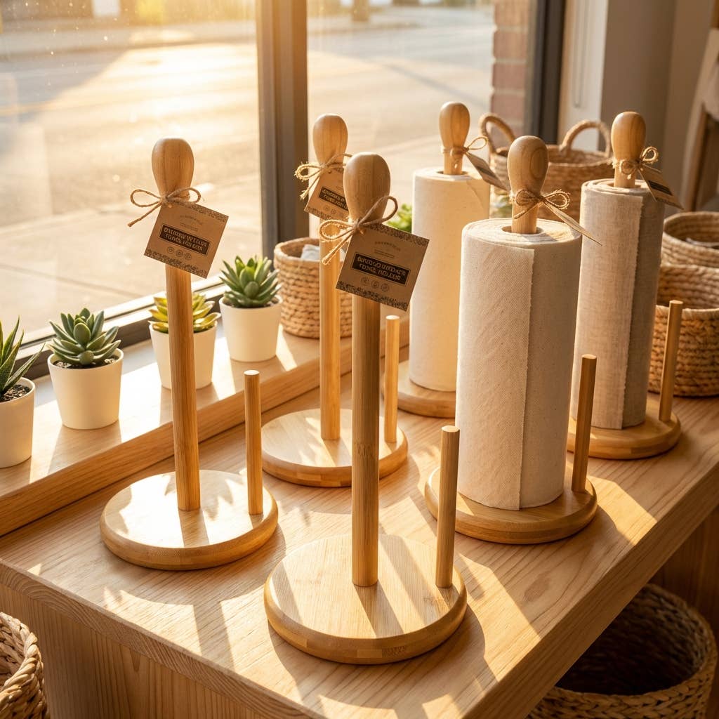 Bamboo Paper Towel Holder
