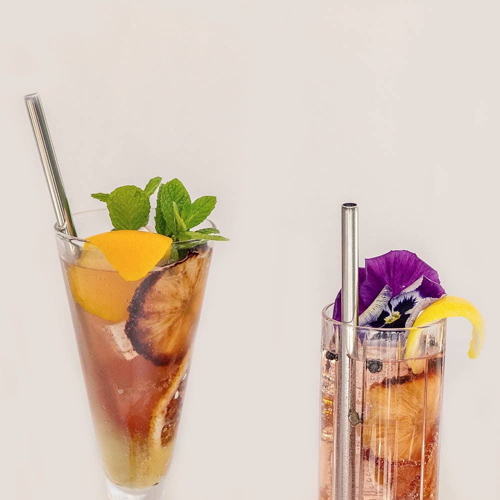 Stainless Steel Cocktail Standard Straws, Set of 6