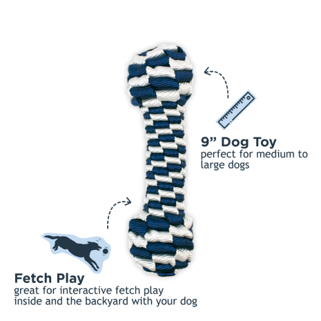 Navy Braided Bone, 9"