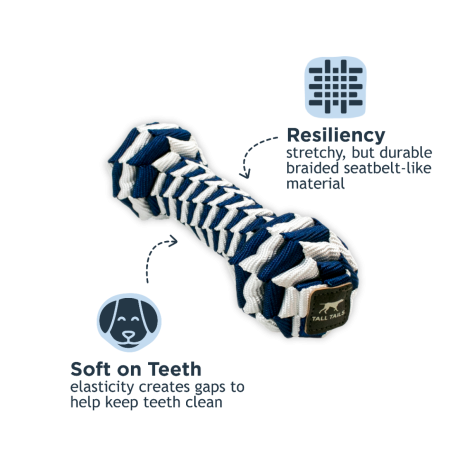 Navy Braided Bone, 9"