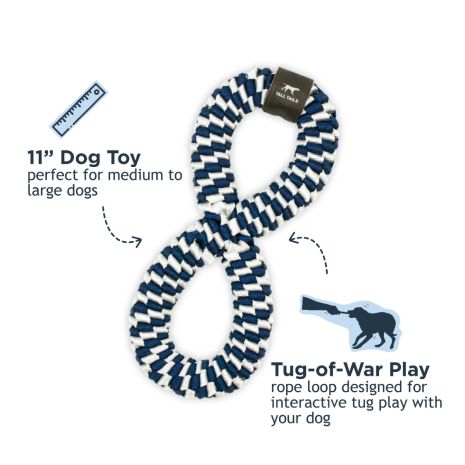 Navy Braided Infinity Tug Toy, 11"