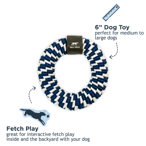 Navy Braided Ring Toy, 6"