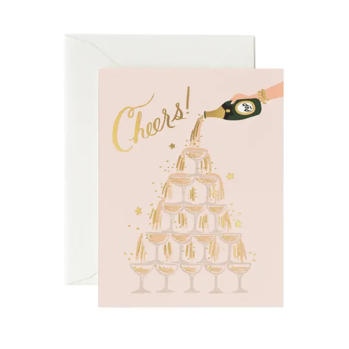 Champagne Tower Wedding Card
