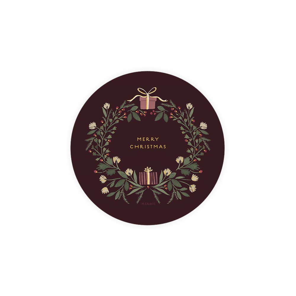 Christmas Wreath Coasters, Set Of 4