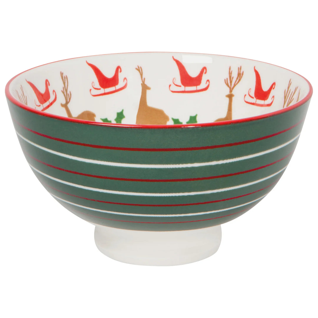 Santa's Reindeer Stamped Bowl, 4"
