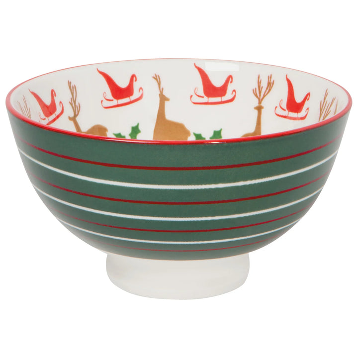 Santa's Reindeer Stamped Bowl, 4"