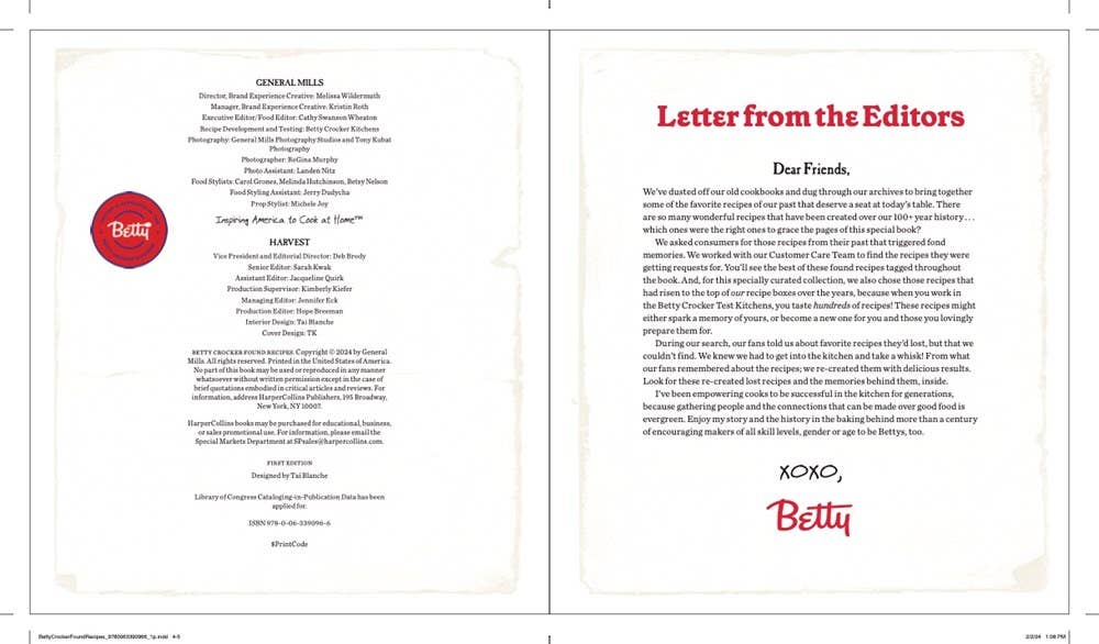 Betty Crocker Found Recipes: Betty Crocker