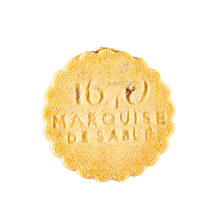 Caramel Chip Shortbread Cookies Holiday Floral, In Red Gold Tin