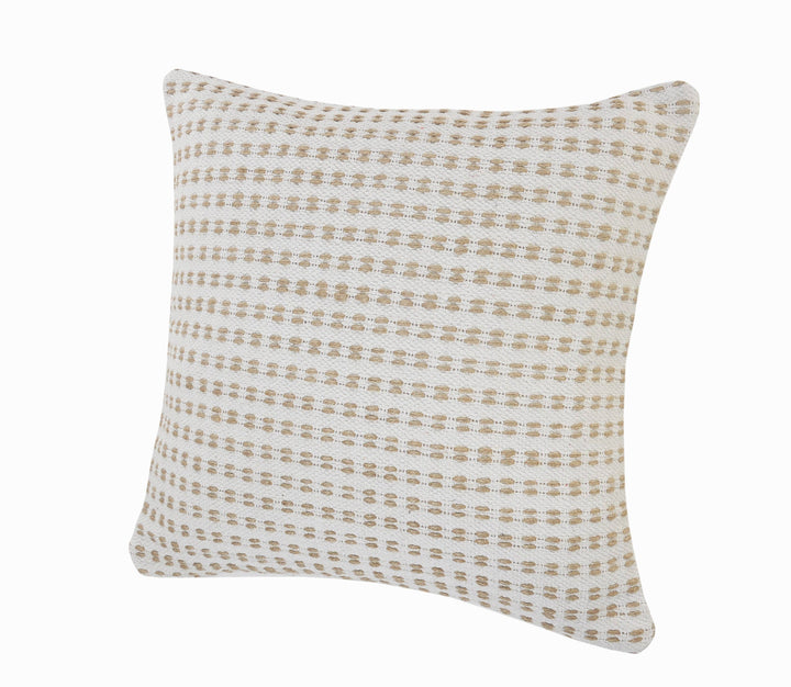 Ivory and Jute Interwoven Pillow, 20" x 20"