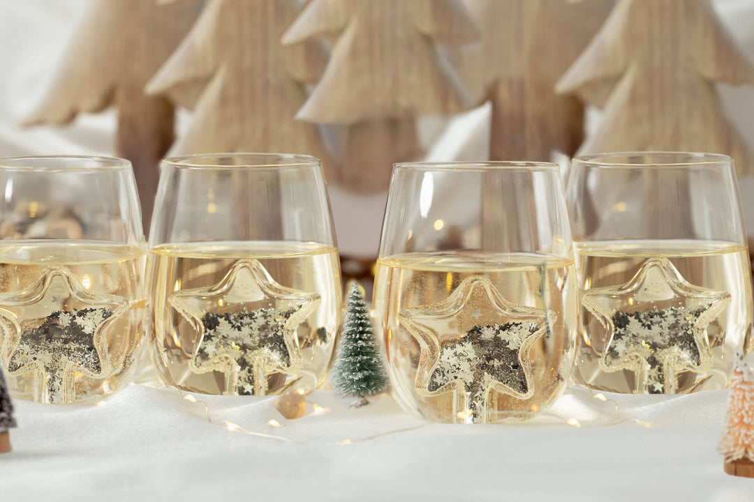 Jeanne Fitz Glitter Star Stemless Wine Glass