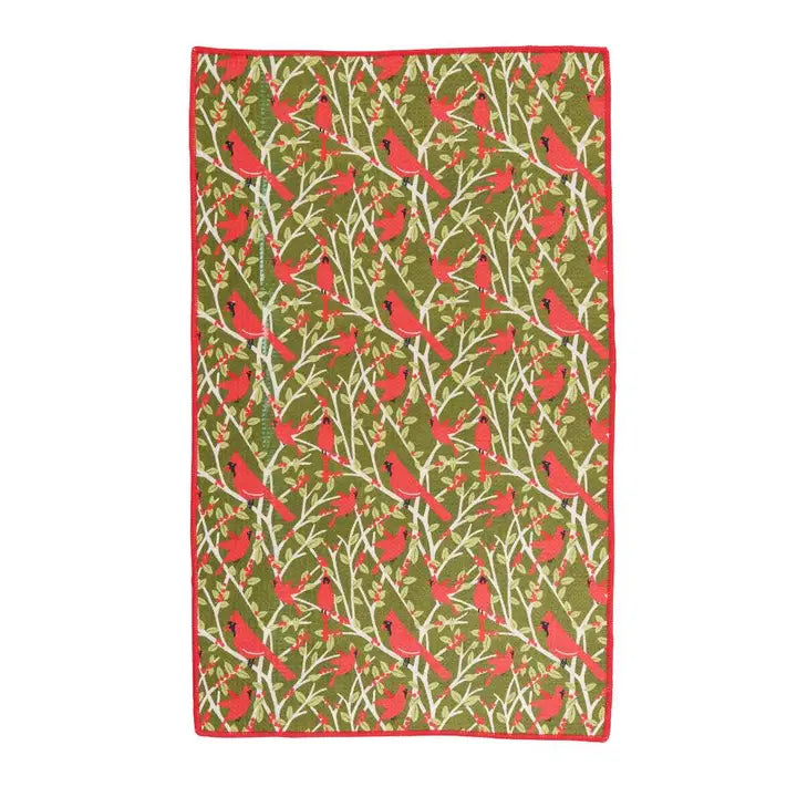 Red Cardinals Tea Towel