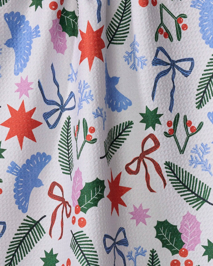 Christmas Garden Party Tea Towel