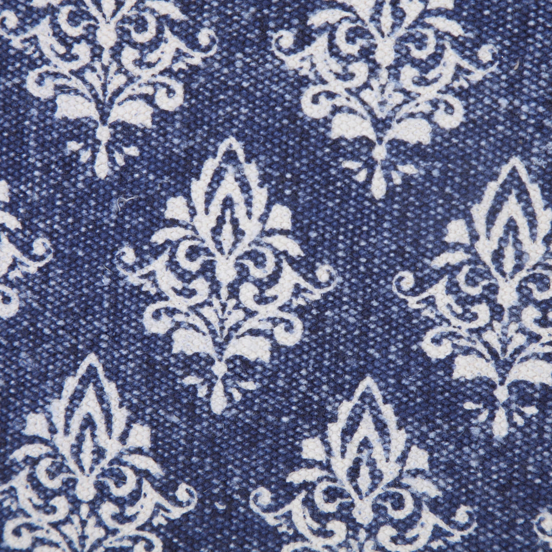 Indigo & White Block Print Pillow, 20" x 20"