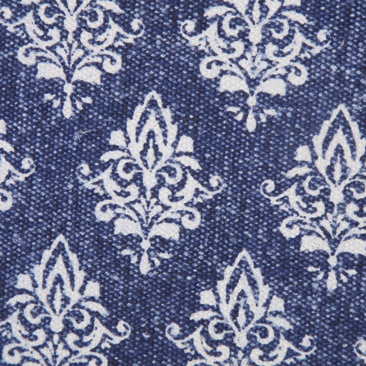 Indigo & White Block Print Pillow, 20" x 20"