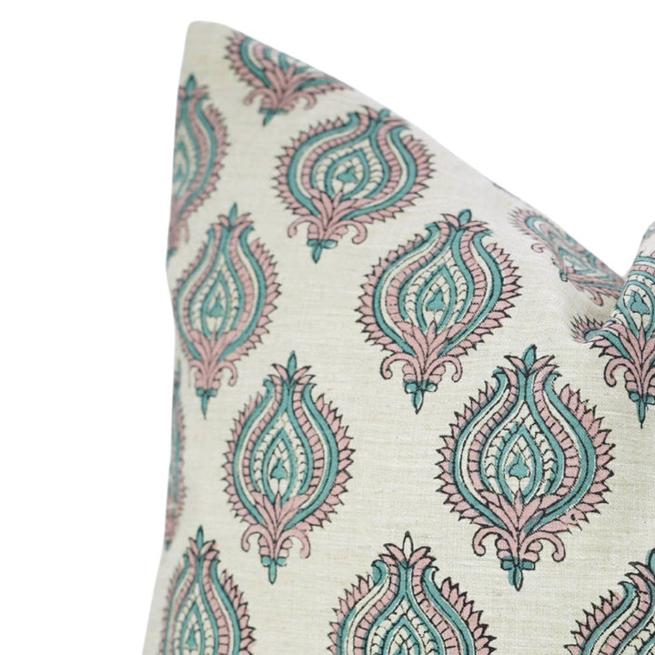 Bold Style Block Print Linen Blend Pillow, 20" x 20"
