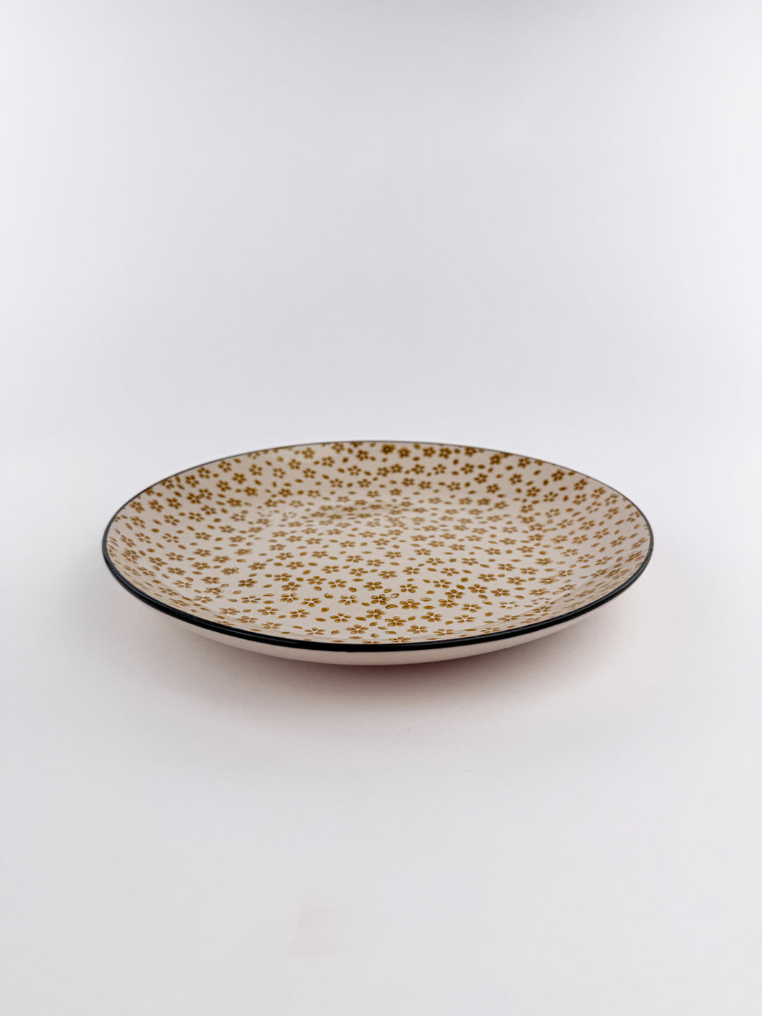 Hand-Stamped Stoneware Patterned Plate