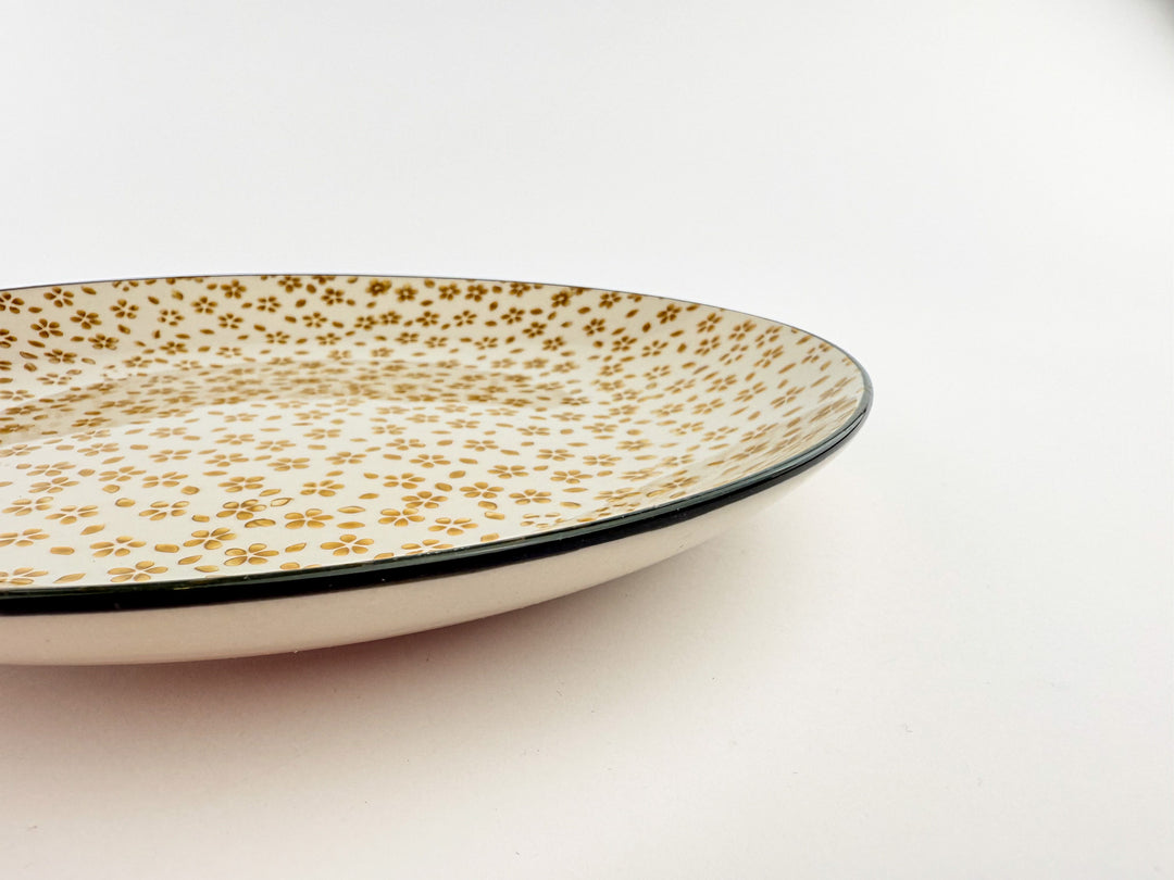 Hand-Stamped Stoneware Patterned Plate