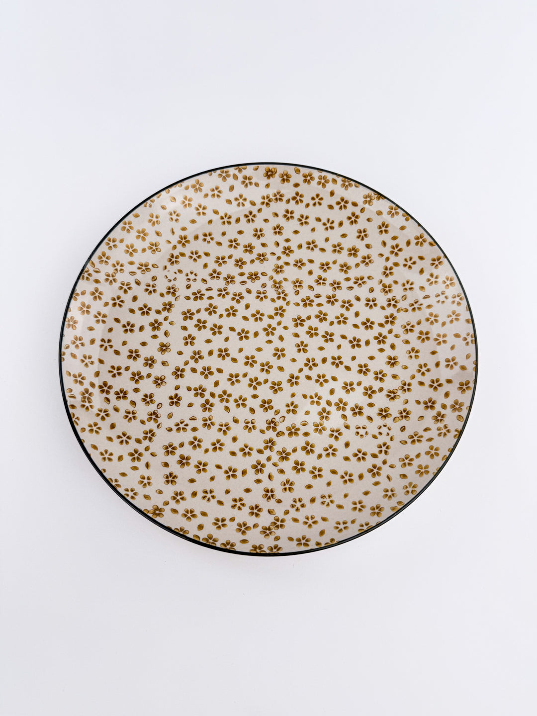 Hand-Stamped Stoneware Patterned Plate