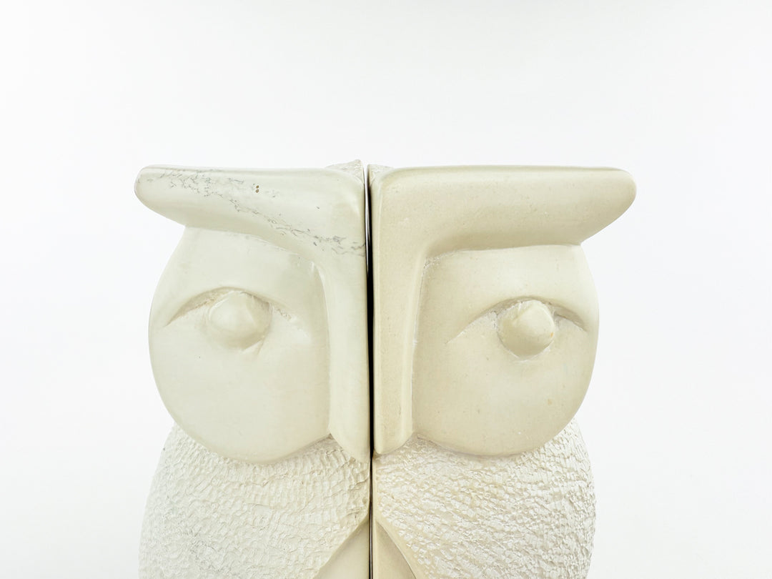 Natural Soapstone Wise Owl Bookends