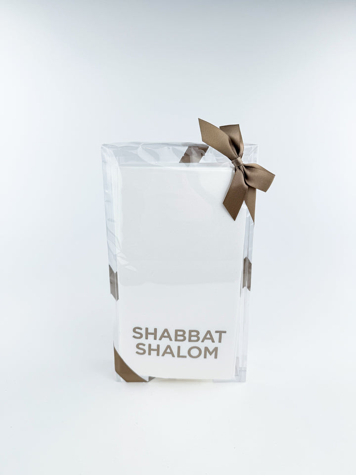 Shabbat Shalom Acrylic Tray with Guest Towels Set