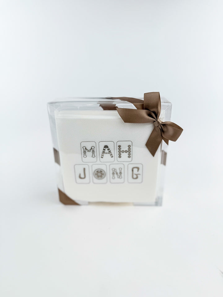 Mah Jong Acrylic Tray with Napkins Set