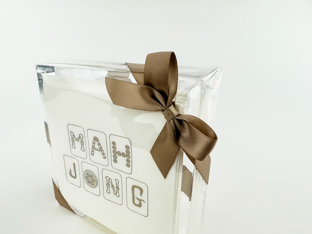 Mah Jong Acrylic Tray with Napkins Set