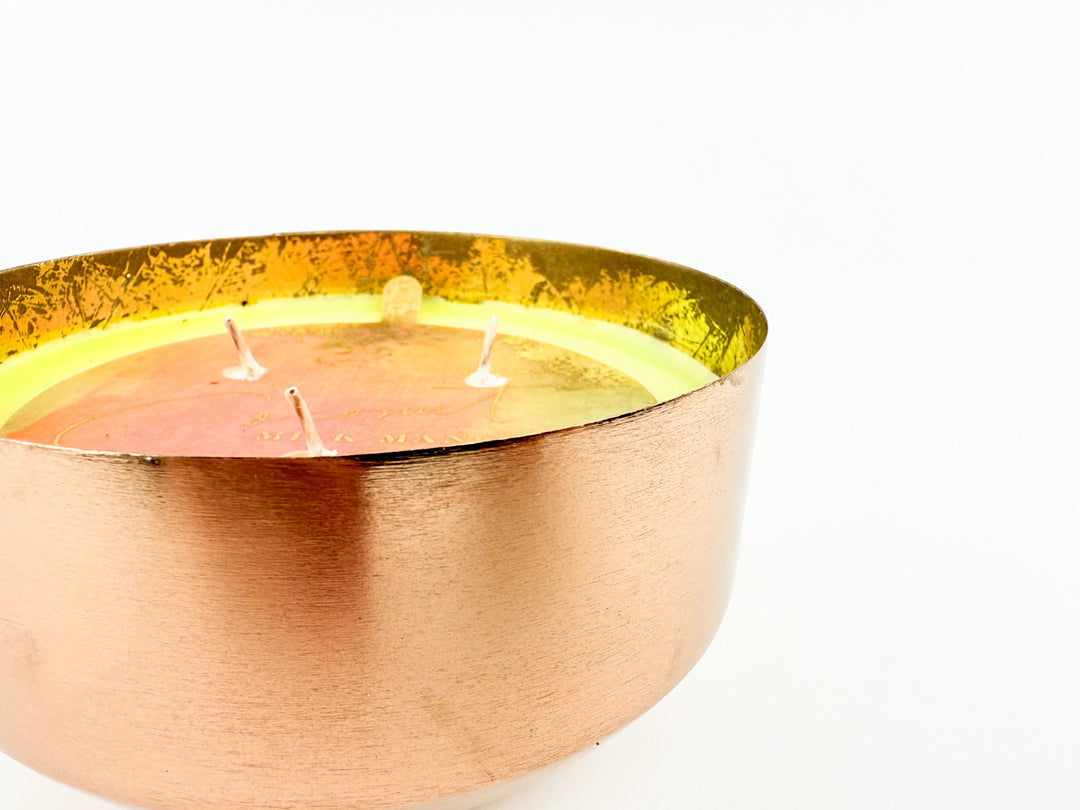 Coconut Milk Mango Fresh Cut Medium Metal Candle