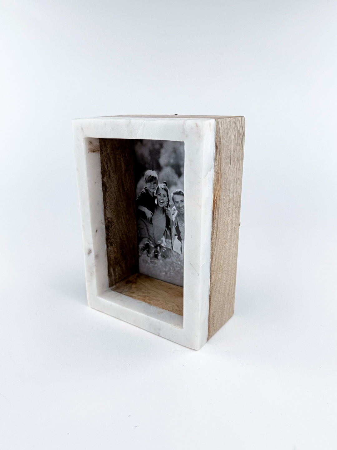 Natural Marble Shadow Box Picture Frame, 4" x 6"