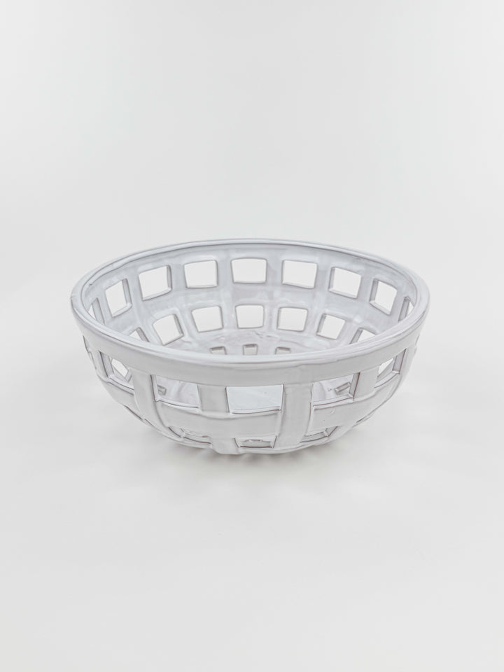 White Basket Weave Bowl